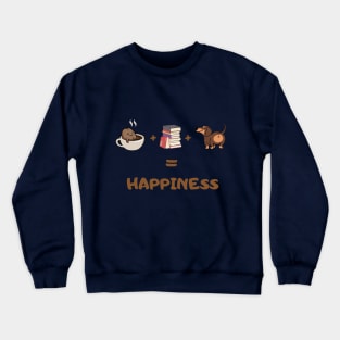 dogs & books and coffee is happiness Crewneck Sweatshirt